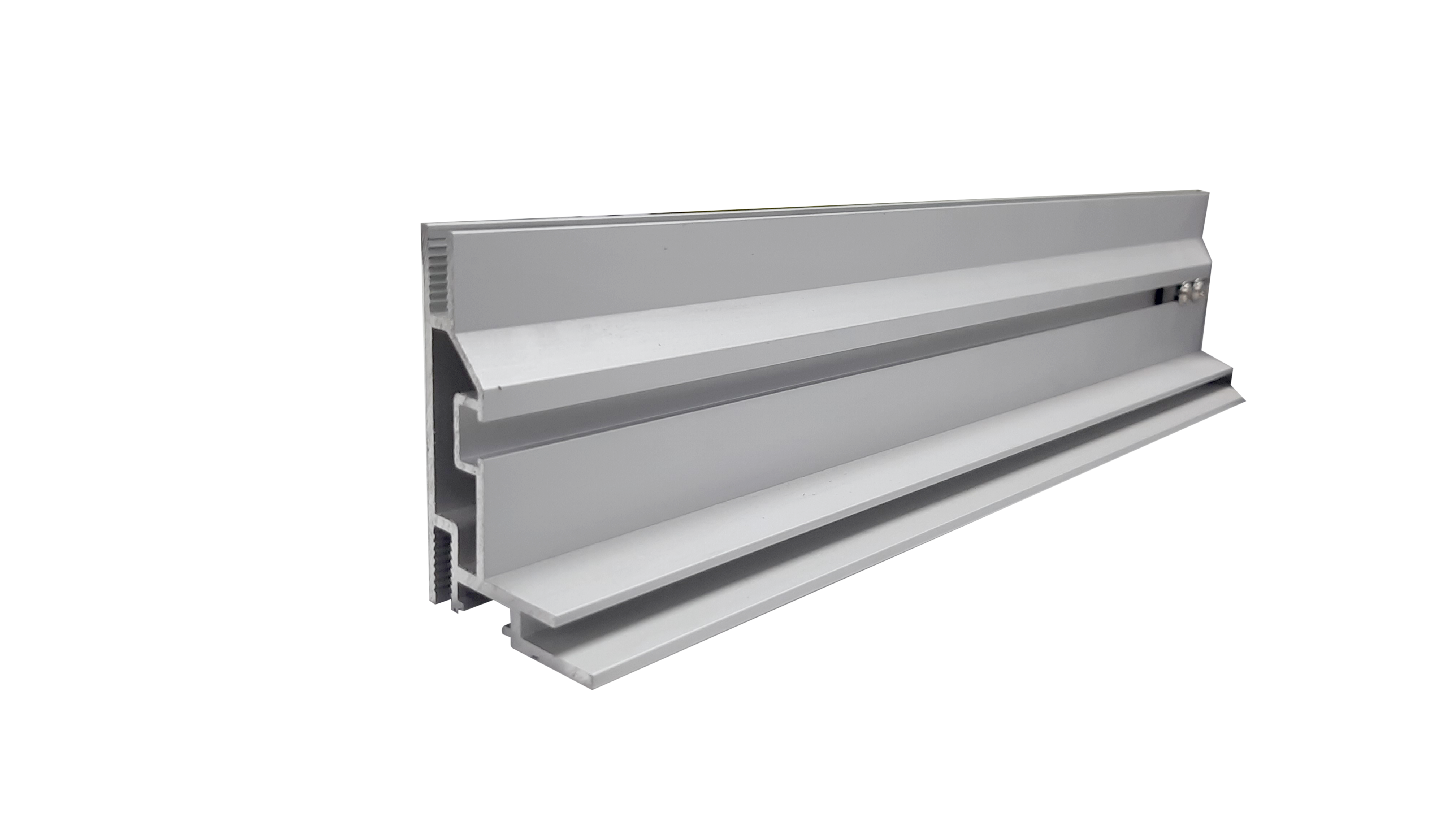 P-60 Fabric Aluminium Profile, Anodized Silver/Black, 320mm, 6M Length, Robust SEG Textile Frame for Architectural Lightboxes & Highly-Stretched Graphic Installations